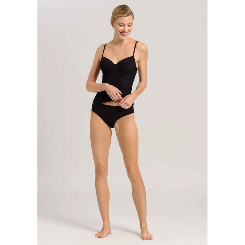 Hanro Allure Padded Bra Camisole Top Black Stretch Underwire Spaghetti SET of 2